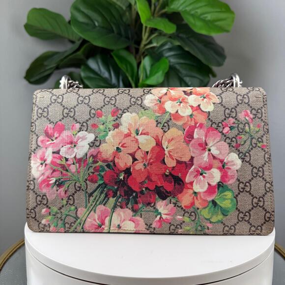 A204💎✨Authentic Gucci Dionysus Shoulder Bag GG Supreme Blooms Small Antique - Picture 2 of 8